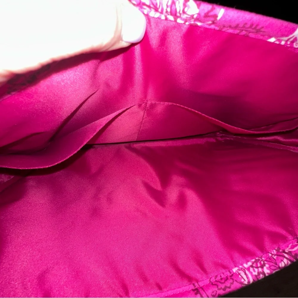 Vera Bradley Indio Quilted Messenger Bag Paisley Crossbody Pink Laptop Travel - Picture 11 of 15